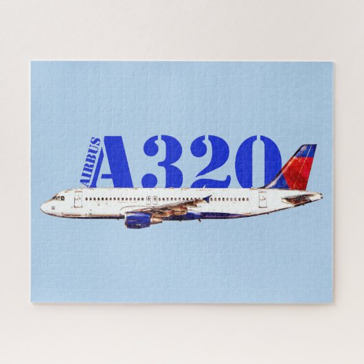 Airbus A320 zeichnend Aquarellfarbe Puzzle (Horizontal)