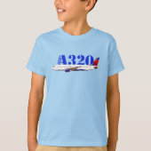 Airbus A320 zeichnend Aquarellfarbe T-Shirt (Vorderseite)