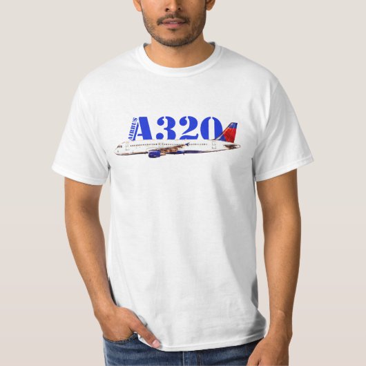Airbus A320 zeichnend Aquarellfarbe T-Shirt (Vorderseite)