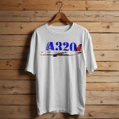 Airbus A320 zeichnend Aquarellfarbe T-Shirt