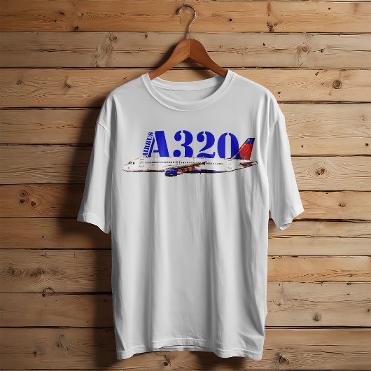 Airbus A320 zeichnend Aquarellfarbe T-Shirt
