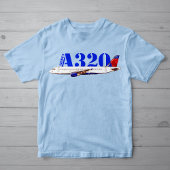 Airbus A320 zeichnend Aquarellfarbe T-Shirt