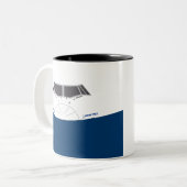 Airbus A350 Nase-Vorderansicht Zweifarbige Tasse (Vorderseite Links)