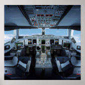 Airbus A380 - Cockpit HD Poster (Vorne)