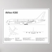 Airbus a380 - Flugzeugkonzept für Zeichnend Pläne  Poster (Vorne)
