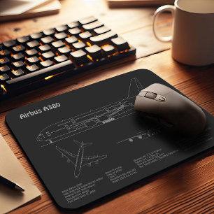 Airbus a380 - Flugzeugkonzept Zeichnend Pläne PD Mousepad