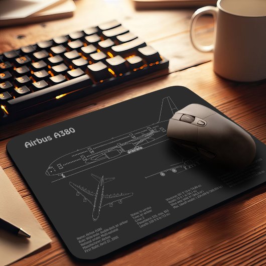 Airbus a380 - Flugzeugkonzept Zeichnend Pläne PD Mousepad