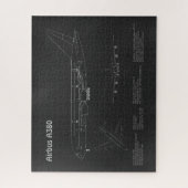Airbus a380 - Flugzeugkonzept Zeichnend Pläne PD Puzzle (Vertikal)