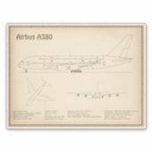 Airbus a380 - Flugzeugkonzept Zeichnend Pläne SD Aufkleber (Vorderseite)