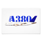 Airbus A380 zeichnend Aquarellfarbe Fotodruck (Vorne)