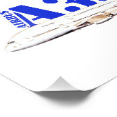 Airbus A380 zeichnend Aquarellfarbe Fotodruck (Ecke)