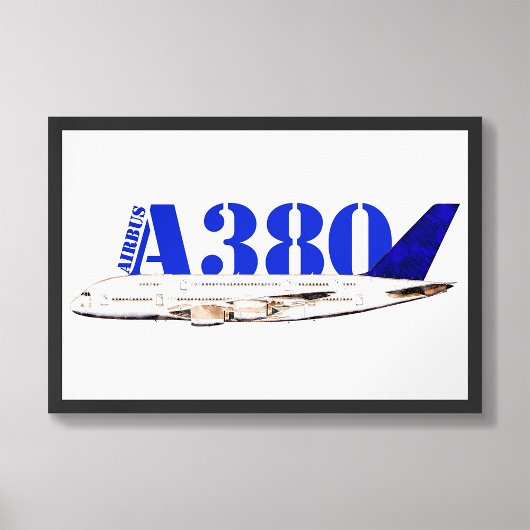 Airbus A380 zeichnend Aquarellfarbe Fotodruck