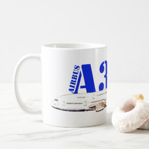 Airbus A380 zeichnend Aquarellfarbe Kaffeetasse