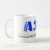 Airbus A380 zeichnend Aquarellfarbe Kaffeetasse (Links)