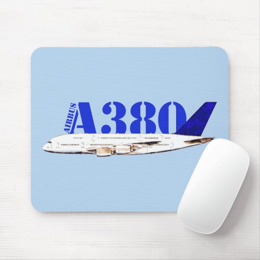 Airbus A380 zeichnend Aquarellfarbe Mousepad (Mit Mouse)