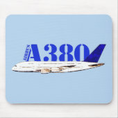 Airbus A380 zeichnend Aquarellfarbe Mousepad (Vorne)
