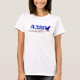 Airbus A380 zeichnend Aquarellfarbe T-Shirt
