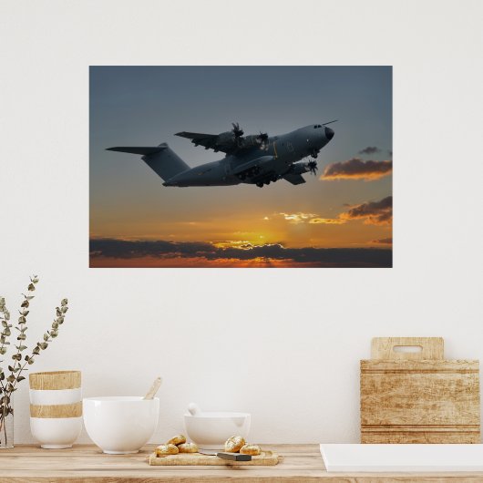 Airbus A400M bei Sunset Poster (Küche)