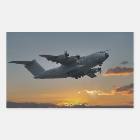 Airbus A400M im Sonnenuntergang Badetuch-Set Rechteckiger Aufkleber (Vorderseite)