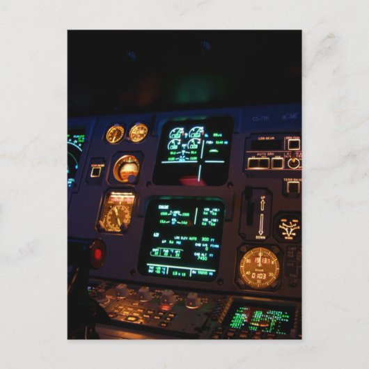 Airbus-Cockpit - Details 3 Postkarte (Vorderseite)