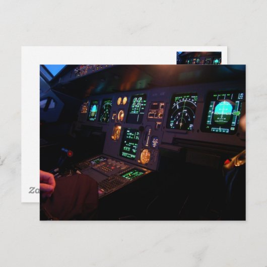 Airbus Cockpit Postkarte (Vorne/Hinten)