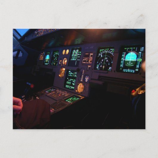 Airbus Cockpit Postkarte (Vorderseite)