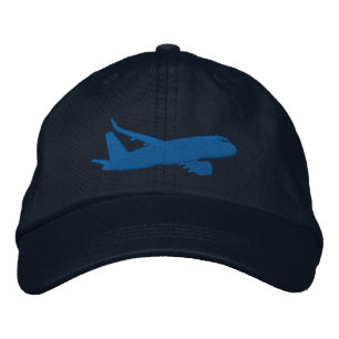 Aircraft Airliner Jet Silhouette Flying Embroidery Bestickte Baseballkappe