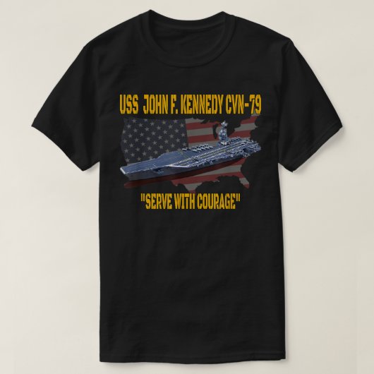 Aircraft Carrier USS John F. Kennedy CVN79 Veteran T-Shirt (Design vorne)