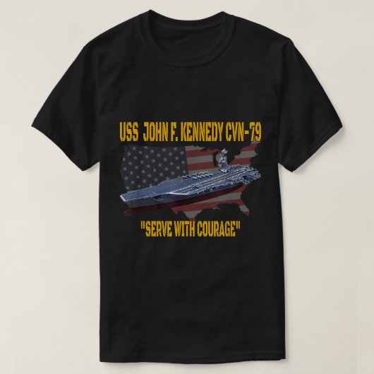 Aircraft Carrier USS John F. Kennedy CVN-79 Vetera T-Shirt (Design vorne)
