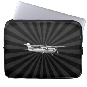Aircraft Cessna Silhouette Flying Black Sunburst Laptopschutzhülle