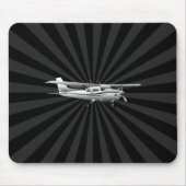 Aircraft Cessna Silhouette Flying Sunburst Decor Mousepad (Vorne)