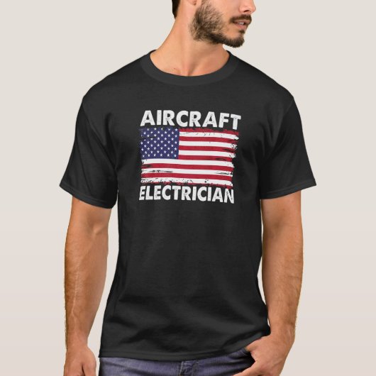 Aircraft Electrician For Patriotic Usa Distressed T-Shirt (Vorderseite)
