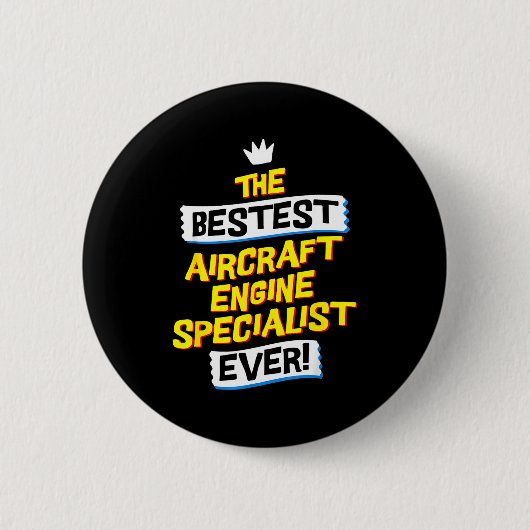 Aircraft Engine Specialist, Funny Job Occupation Button (Vorderseite)