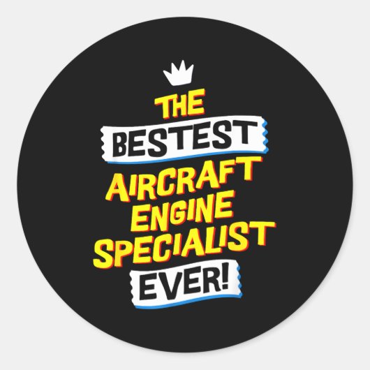 Aircraft Engine Specialist, Funny Job Occupation Runder Aufkleber (Vorderseite)