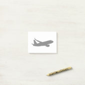 Aircraft Jet Liner Silhouette Flying Decor Post-it Klebezettel (Auf Schreibtisch)
