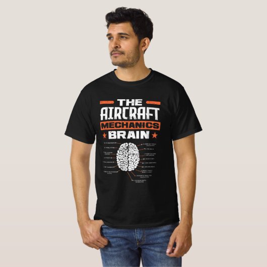 Aircraft Mechanics Brain Aviation Funny Aircraft M T-Shirt (Vorne ganz)