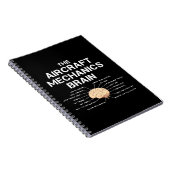 Aircraft Mechanik Brain Funny Airplane Hubschraube Notizblock (Rechte Seite)