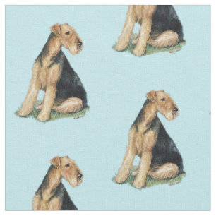 Airdale Hund Kunstwerk Stoff