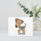 Airdale Lover Postkarte (Stehend Vorderseite)