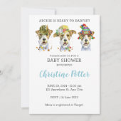 Airdale Terrier Welpe Thema Kinderdusche Einladung (Vorderseite)