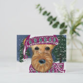 AIRDALTERRIER POSTKARTE (Stehend Vorderseite)
