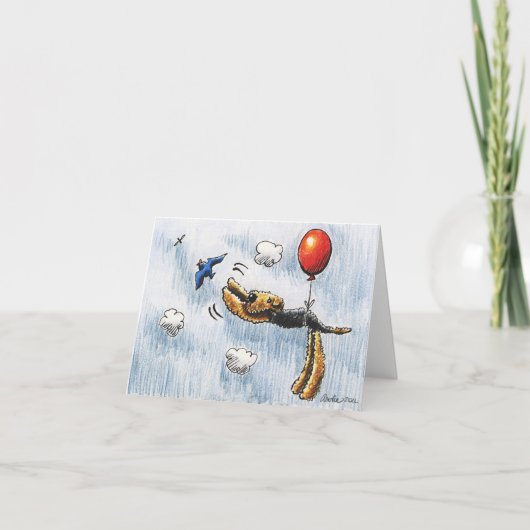 Aire-Balloon Airedale Terrier Karte (Vorderseite)