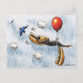 Aire-Balloon Airedale Terrier Postkarte (Vorderseite)