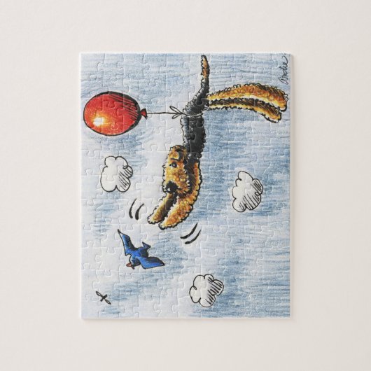 Aire-Balloon Airedale Terrier Puzzle (Vertikal)