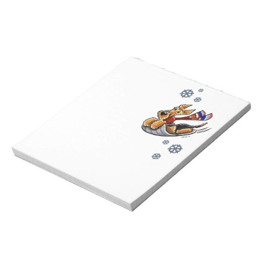 Aire-Sledding Airedale Terrier Notizblock (Rotiert)