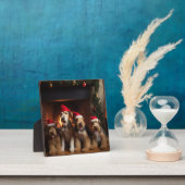 Airedale am Feuerplatz Weihnachten Fotoplatte (InSitu)