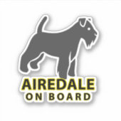 Airedale an Bord Aufkleber (Vorderseite)