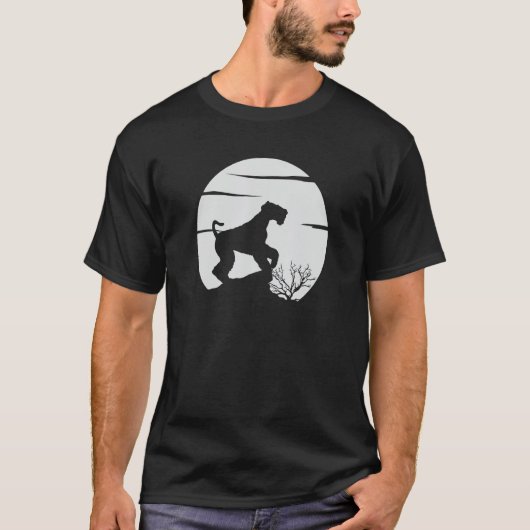 Airedale and Moon Halloween T-Shirt (Vorderseite)
