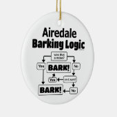 Airedale Barking Logic Keramik Ornament (Rechts)