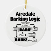 Airedale Barking Logic Keramik Ornament (Vorne)